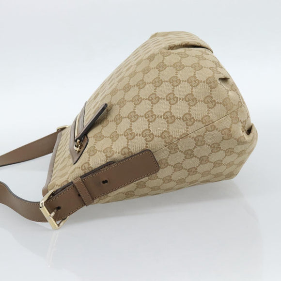 GUCCI GG Canvas Shoulder Bag Outlet Beige Gold 388930 Auth 183071
