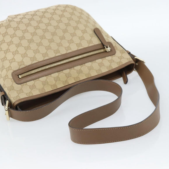 GUCCI GG Canvas Shoulder Bag Outlet Beige Gold 388930 Auth 183071