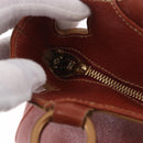 CARTIER Hand Bag Leather Brown Gold Auth 183074A-15