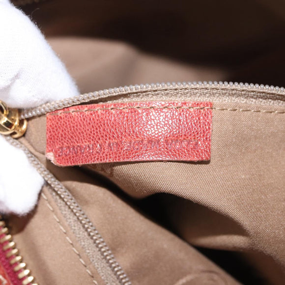 CARTIER Hand Bag Leather Brown Gold Auth 183074A