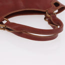 CARTIER Hand Bag Leather Brown Gold Auth 183074A-7