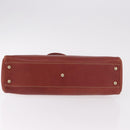 CARTIER Hand Bag Leather Brown Gold Auth 183074A-9