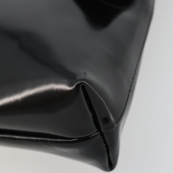 GUCCI Shoulder Bag Patent Leather Black Silver 002 2113 0416 Auth 183078
