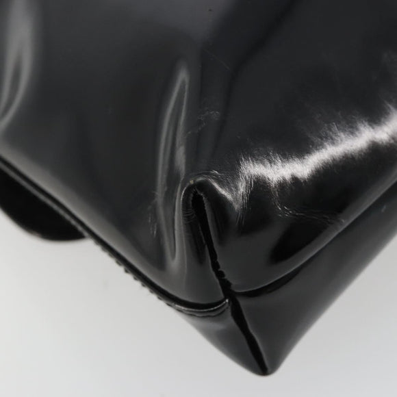 GUCCI Shoulder Bag Patent Leather Black Silver 002 2113 0416 Auth 183078