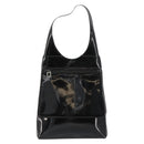 GUCCI Shoulder Bag Patent Leather Black Silver 002 2113 0416 Auth 183078-2