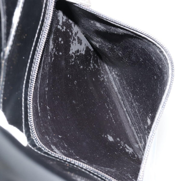 GUCCI Shoulder Bag Patent Leather Black Silver 002 2113 0416 Auth 183078