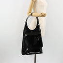 GUCCI Shoulder Bag Patent Leather Black Silver 002 2113 0416 Auth 183078-23