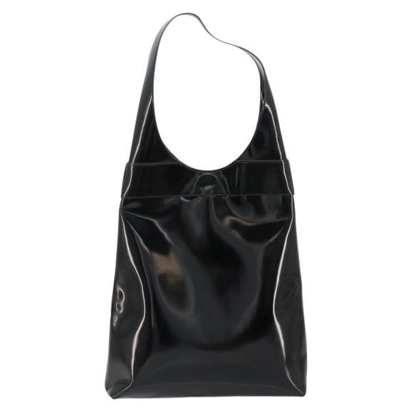 GUCCI Shoulder Bag Patent Leather Black Silver 002 2113 0416 Auth 183078
