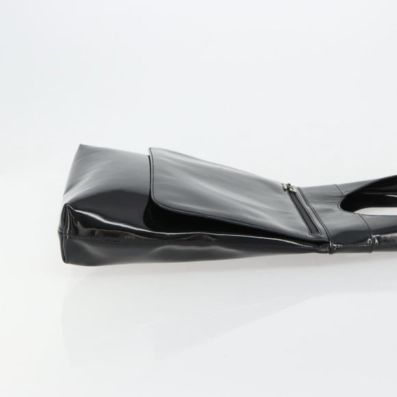 GUCCI Shoulder Bag Patent Leather Black Silver 002 2113 0416 Auth 183078