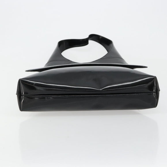 GUCCI Shoulder Bag Patent Leather Black Silver 002 2113 0416 Auth 183078