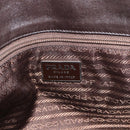 PRADA Plastic Chain Shoulder Tote Bag Leather Brown Silver Auth 183079A-10