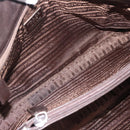 PRADA Plastic Chain Shoulder Tote Bag Leather Brown Silver Auth 183079A-11