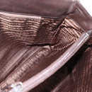 PRADA Plastic Chain Shoulder Tote Bag Leather Brown Silver Auth 183079A-18
