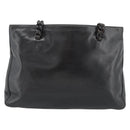 PRADA Plastic Chain Shoulder Tote Bag Leather Brown Silver Auth 183079A-13