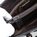 PRADA Plastic Chain Shoulder Tote Bag Leather Brown Silver Auth 183079A-22