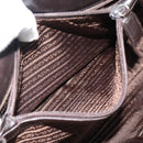 PRADA Plastic Chain Shoulder Tote Bag Leather Brown Silver Auth 183079A-23