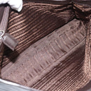 PRADA Plastic Chain Shoulder Tote Bag Leather Brown Silver Auth 183079A-24