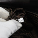 PRADA Plastic Chain Shoulder Tote Bag Leather Brown Silver Auth 183079A-12