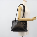 PRADA Plastic Chain Shoulder Tote Bag Leather Brown Silver Auth 183079A-25