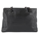PRADA Plastic Chain Shoulder Tote Bag Leather Brown Silver Auth 183079A-2