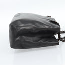 PRADA Plastic Chain Shoulder Tote Bag Leather Brown Silver Auth 183079A-4