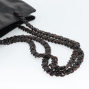 PRADA Plastic Chain Shoulder Tote Bag Leather Brown Silver Auth 183079A-7