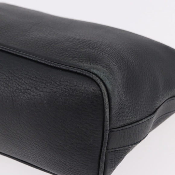 BOTTEGA VENETA Shoulder Bag Leather Black Gold Auth 183082A