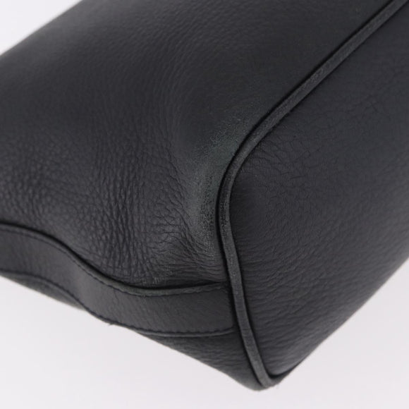 BOTTEGA VENETA Shoulder Bag Leather Black Gold Auth 183082A