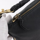 BOTTEGA VENETA Shoulder Bag Leather Black Gold Auth 183082A-10