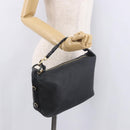 BOTTEGA VENETA Shoulder Bag Leather Black Gold Auth 183082A-20
