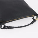 BOTTEGA VENETA Shoulder Bag Leather Black Gold Auth 183082A-6