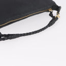 BOTTEGA VENETA Shoulder Bag Leather Black Gold Auth 183082A-7