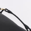 BOTTEGA VENETA Shoulder Bag Leather Black Gold Auth 183082A-8