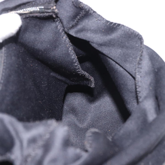 FENDI Mamma Baguette Umhängetasche Baumwoll-Jersey Schwarz Silber Auth 183088