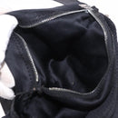 FENDI Mamma Baguette Umhängetasche Baumwoll-Jersey Schwarz Silber Auth 183088-23
