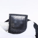 FENDI Mamma Baguette Umhängetasche Baumwoll-Jersey Schwarz Silber Auth 183088-24