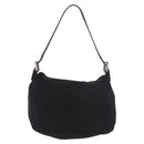 FENDI Mamma Baguette Umhängetasche Baumwoll-Jersey Schwarz Silber Auth 183088-3