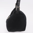 FENDI Mamma Baguette Umhängetasche Baumwoll-Jersey Schwarz Silber Auth 183088-4