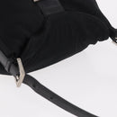 FENDI Mamma Baguette Umhängetasche Baumwoll-Jersey Schwarz Silber Auth 183088-6