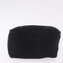 FENDI Mamma Baguette Umhängetasche Baumwoll-Jersey Schwarz Silber Auth 183088-9