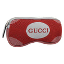 GUCCI Pouch Cotton Red Silver Auth 183091M-1