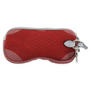 GUCCI Pouch Cotton Red Silver Auth 183091M-3