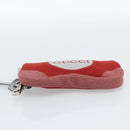GUCCI Pouch Cotton Red Silver Auth 183091M-7