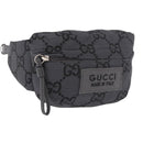 GUCCI GG Canvas Waist bag Gray Silver 767934 Auth 183092M-1
