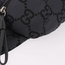 GUCCI GG Canvas Waist bag Gray Silver 767934 Auth 183092M-9