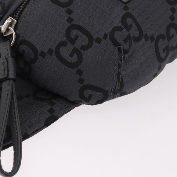 GUCCI GG Canvas Waist bag Gray Silver 767934 Auth 183092M