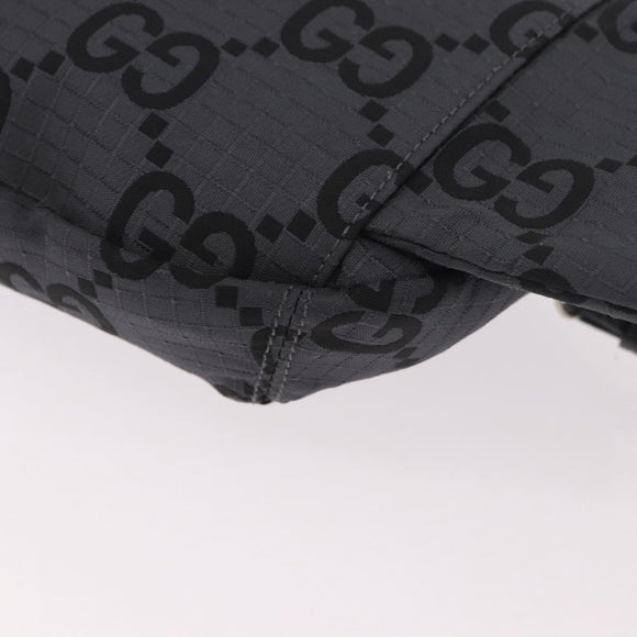 GUCCI GG Canvas Waist bag Gray Silver 767934 Auth 183092M