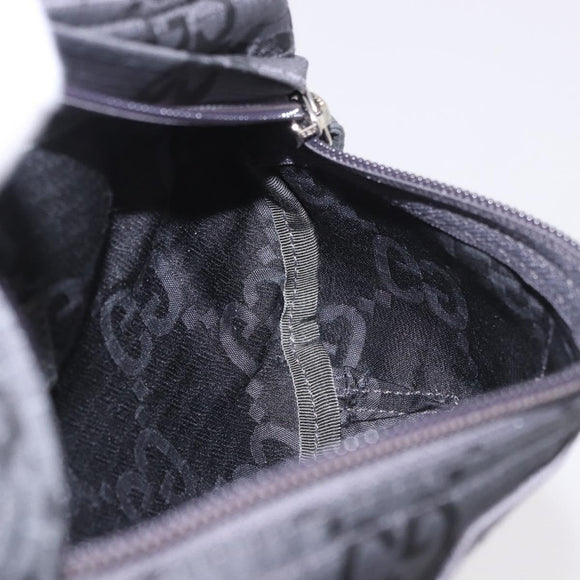 GUCCI GG Canvas Waist bag Gray Silver 767934 Auth 183092M