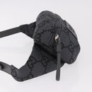 GUCCI GG Canvas Waist bag Gray Silver 767934 Auth 183092M-4