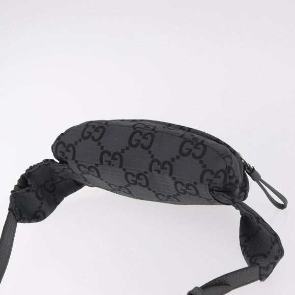 GUCCI GG Canvas Waist bag Gray Silver 767934 Auth 183092M